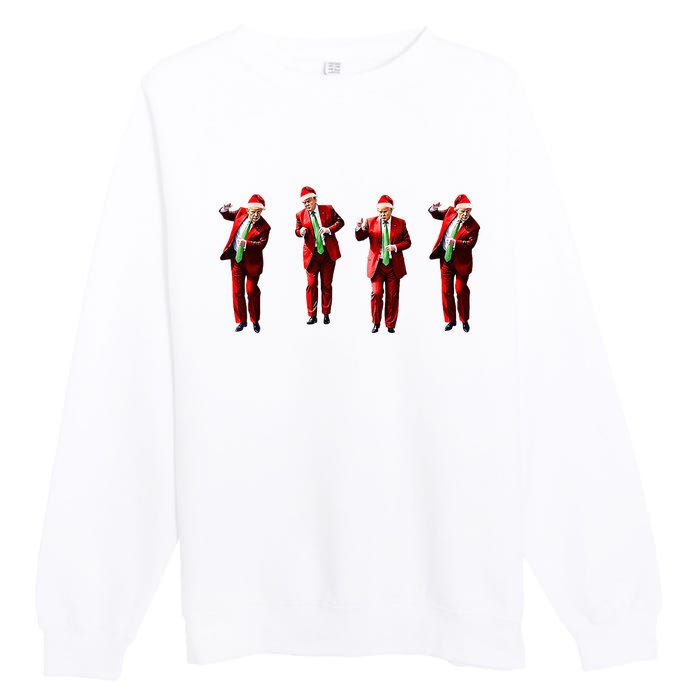 Trump Dance Santa Claus Christmas Xmas Pajamas Holiday Premium Crewneck Sweatshirt