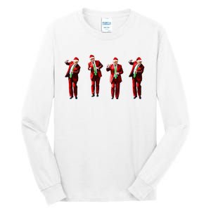 Trump Dance Santa Claus Christmas Xmas Pajamas Holiday Tall Long Sleeve T-Shirt