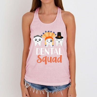 Thanksgiving Dental Squad Hygienist Dentist Outfit Gift Women's Knotted Racerback Tank