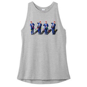 Trump Dance Santa Claus Xmas Pajama Ladies PosiCharge Tri-Blend Wicking Tank