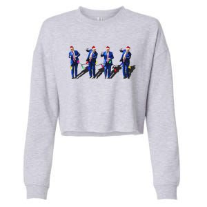 Trump Dance Santa Claus Xmas Pajama Cropped Pullover Crew