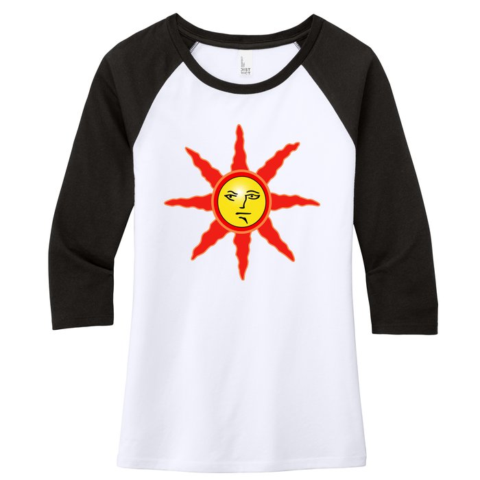 The Dark Souls New Vector Design Women's Tri-Blend 3/4-Sleeve Raglan Shirt