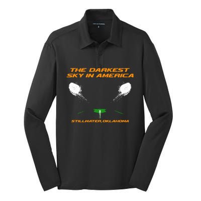 The Darkest Sky In America Stillwater Oklahoma Silk Touch Performance Long Sleeve Polo