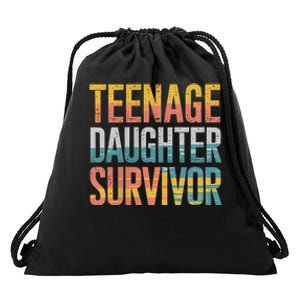 Teenage Daughter Survivor FatherS Day Present Dad Joke Drawstring Bag