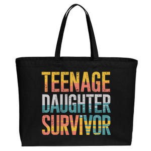 Teenage Daughter Survivor FatherS Day Present Dad Joke Cotton Canvas Jumbo Tote