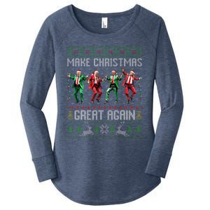 Trump Dance Santa Claus Make Christmas Great Again Ymca Women's Perfect Tri Tunic Long Sleeve Shirt