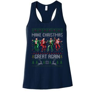 Trump Dance Santa Claus Make Christmas Great Again Ymca Women's Racerback Tank