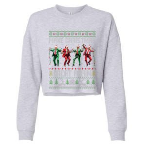 Trump Dance Santa Claus Make Christmas Great Again Ymca Cropped Pullover Crew