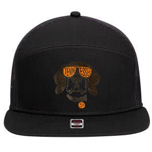 Tennessee Dog Sport Lovers | Tennessee Tri Stars Flag 7 Panel Mesh Trucker Snapback Hat