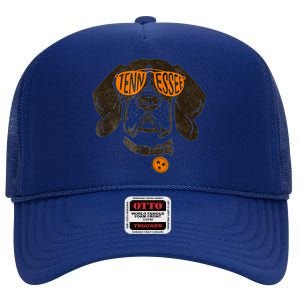 Tennessee Dog Sport Lovers | Tennessee Tri Stars Flag High Crown Mesh Back Trucker Hat