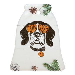 Tennessee Dog Sport Lovers | Tennessee Tri Stars Flag Ceramic Bell Ornament