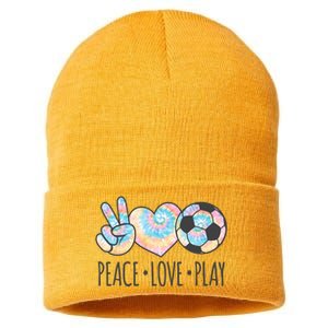 Tie Dye Soccer For Teen Girls Peace Love Play Gift Sustainable Knit Beanie