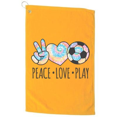 Tie Dye Soccer For Teen Girls Peace Love Play Gift Platinum Collection Golf Towel