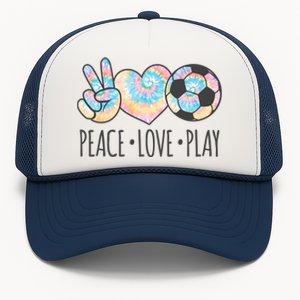 Tie Dye Soccer For Teen Girls Peace Love Play Gift Trucker Hat