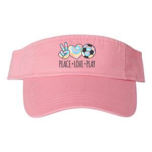 Tie Dye Soccer For Teen Girls Peace Love Play Gift Valucap Bio-Washed Visor