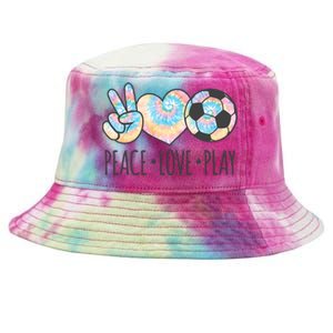 Tie Dye Soccer For Teen Girls Peace Love Play Gift Tie-Dyed Bucket Hat