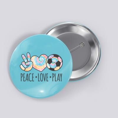 Tie Dye Soccer For Teen Girls Peace Love Play Gift Button