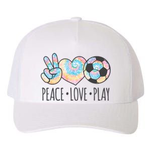 Tie Dye Soccer For Teen Girls Peace Love Play Gift Yupoong Adult 5-Panel Trucker Hat