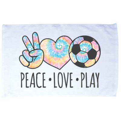 Tie Dye Soccer For Teen Girls Peace Love Play Gift Microfiber Hand Towel