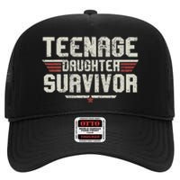 Teenage Daughter Survivor Vintage Dad Mom FatherS Day Gifts High Crown Mesh Back Trucker Hat