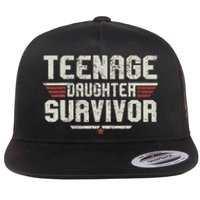 Teenage Daughter Survivor Vintage Dad Mom FatherS Day Gifts Flat Bill Trucker Hat