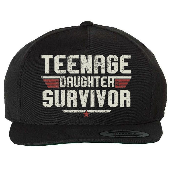 Teenage Daughter Survivor Vintage Dad Mom FatherS Day Gifts Wool Snapback Cap