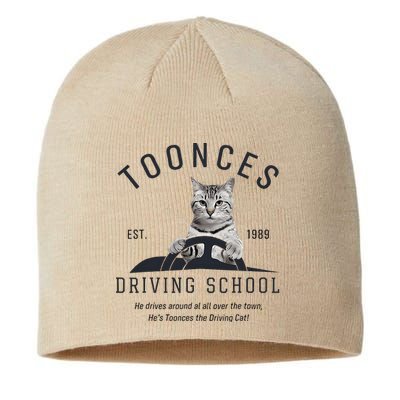 Toonces Driving School Est. 1989 The Driving Cat Gift Sustainable Beanie