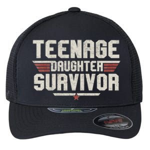 Teenage Daughter Survivor Teenager Dad Mom FatherS Day Flexfit Unipanel Trucker Cap