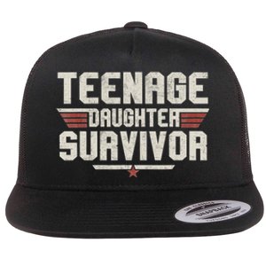 Teenage Daughter Survivor Teenager Dad Mom FatherS Day Flat Bill Trucker Hat