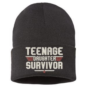 Teenage Daughter Survivor Teenager Dad Mom FatherS Day Sustainable Knit Beanie