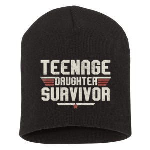 Teenage Daughter Survivor Teenager Dad Mom FatherS Day Short Acrylic Beanie