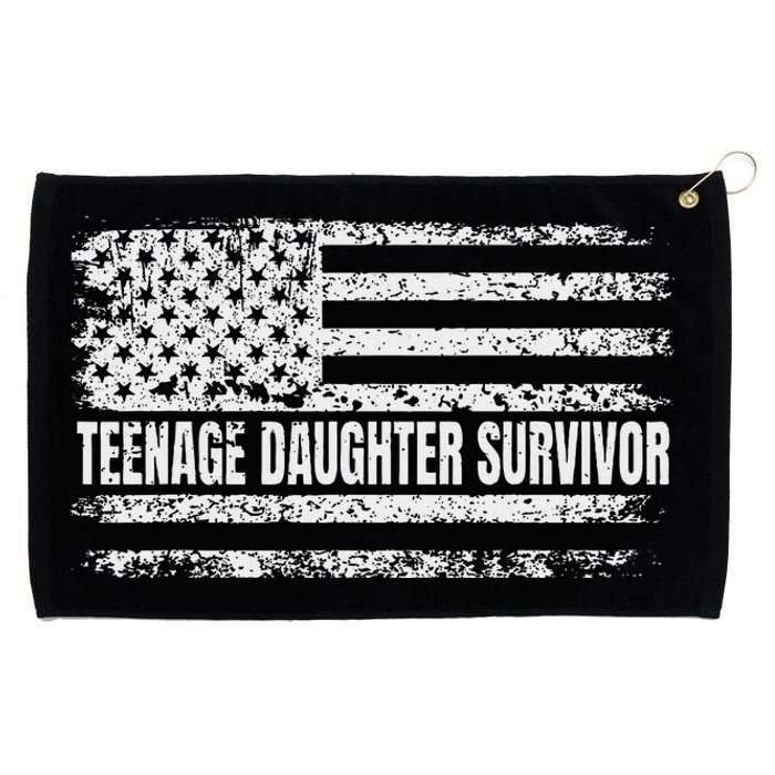 Teenage Daughter Survivor Funny Dad Joke FatherS Day Grommeted Golf Towel