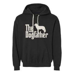 The Dogfather Siberian Husky Dog Dad Pullover Hoodie Garment-Dyed Fleece Hoodie