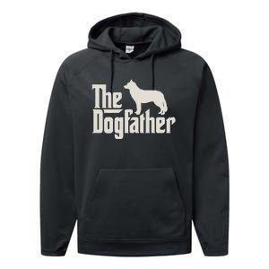 The Dogfather Siberian Husky Dog Dad Pullover Hoodie Performance Fleece Hoodie