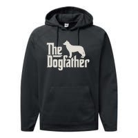 The Dogfather Siberian Husky Dog Dad Pullover Hoodie Performance Fleece Hoodie