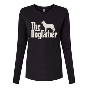 The Dogfather Siberian Husky Dog Dad Pullover Hoodie Womens Cotton Relaxed Long Sleeve T-Shirt