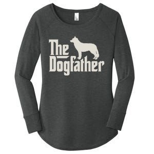 The Dogfather Siberian Husky Dog Dad Pullover Hoodie Women's Perfect Tri Tunic Long Sleeve Shirt