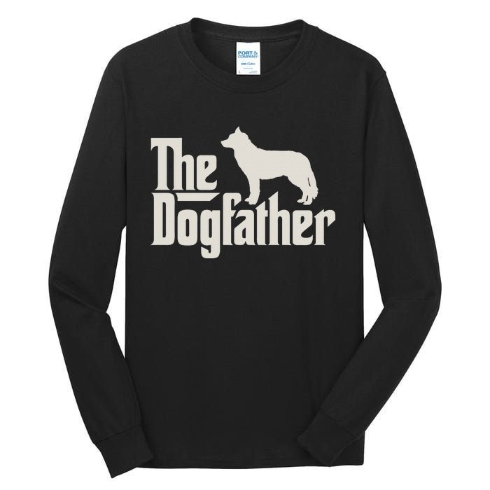 The Dogfather Siberian Husky Dog Dad Pullover Hoodie Tall Long Sleeve T-Shirt