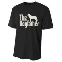 The Dogfather Siberian Husky Dog Dad Pullover Hoodie Performance Sprint T-Shirt