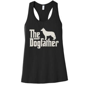 The Dogfather Siberian Husky Dog Dad Pullover Hoodie Women's Racerback Tank