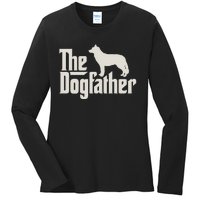 The Dogfather Siberian Husky Dog Dad Pullover Hoodie Ladies Long Sleeve Shirt