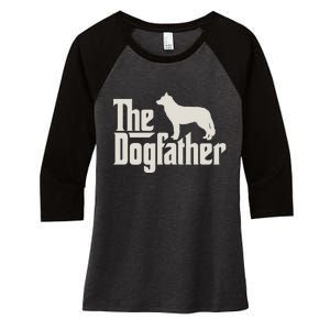 The Dogfather Siberian Husky Dog Dad Pullover Hoodie Women's Tri-Blend 3/4-Sleeve Raglan Shirt