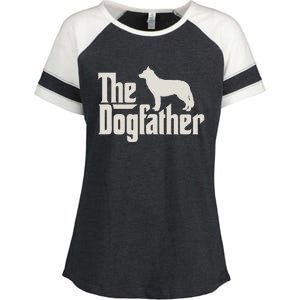 The Dogfather Siberian Husky Dog Dad Pullover Hoodie Enza Ladies Jersey Colorblock Tee