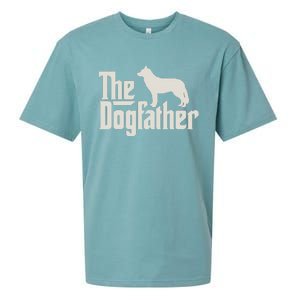 The Dogfather Siberian Husky Dog Dad Pullover Hoodie Sueded Cloud Jersey T-Shirt