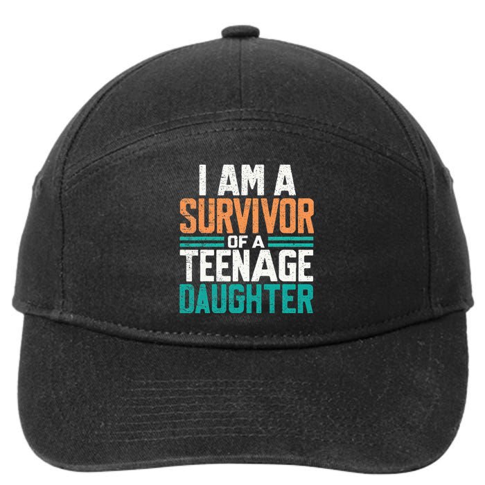 Teenage Daughter Survivor Funny Quote Fathers Day Vintage 7-Panel Snapback Hat