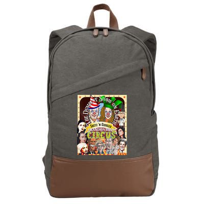 The Dumbest Show On Earth Circus Anti Democratic  Cotton Canvas Backpack