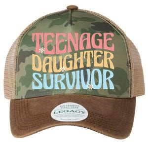 Teenage Daughter Survivor Groovy Dad Mom FatherS Day Gift Legacy Tie Dye Trucker Hat