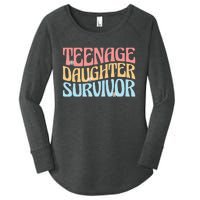 Teenage Daughter Survivor Groovy Dad Mom FatherS Day Gift Women's Perfect Tri Tunic Long Sleeve Shirt