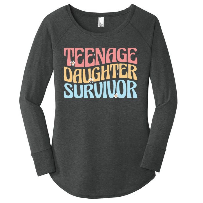 Teenage Daughter Survivor Groovy Dad Mom FatherS Day Gift Women's Perfect Tri Tunic Long Sleeve Shirt