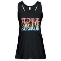 Teenage Daughter Survivor Groovy Dad Mom FatherS Day Gift Ladies Essential Flowy Tank